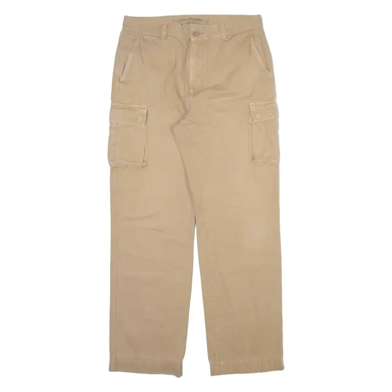 Cargo Mens Trousers Cream Regular Straight W32 L30
