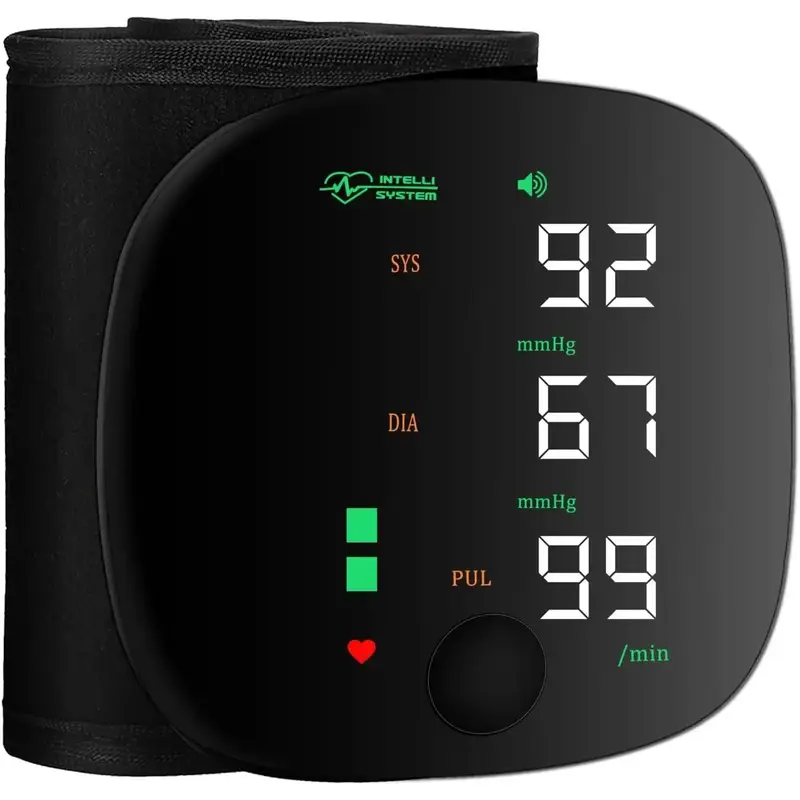 Wrist Blood Pressure Monitor, Rechargeable Monitors for Home Use with Digital Large Display, Voice Broadcast, Blood Pressure ...