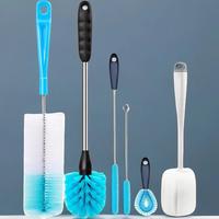 Kitchen Cleaning Brush Set, Long Handle Bottle Cleaning Brush Suitable for Cleaning Water Bottles, Glasses, Narrow Cup Straws...