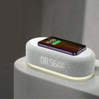 Wireless Charging Station Digital Alarm Clock For Bedroom Temperature Display 15W Fast Wireless Charger Dock With Night Light...