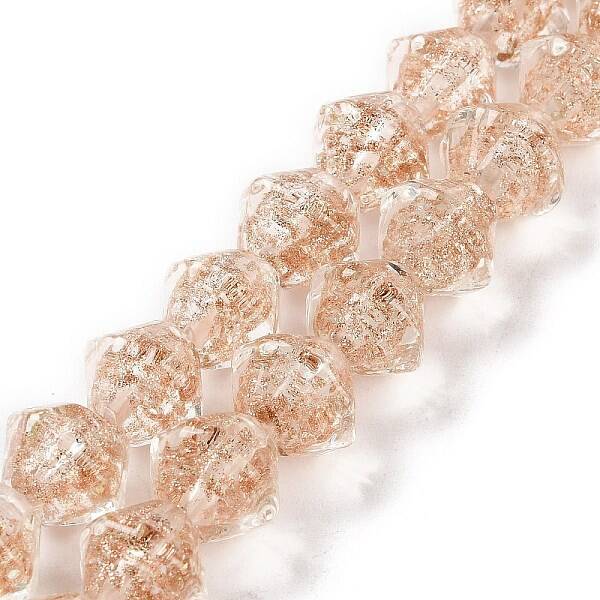 Handmade Gold Sand Lampwork Beads