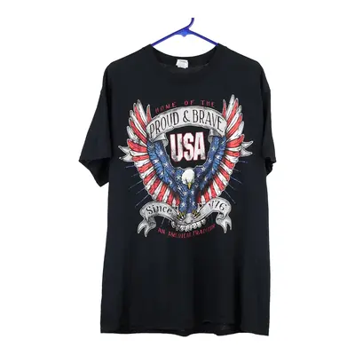 Gildan Graphic T-Shirt - Large Black Cotton