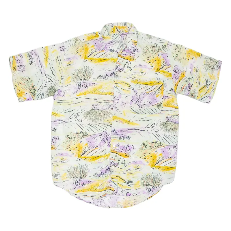 Mens Shirt Yellow Crazy Pattern S