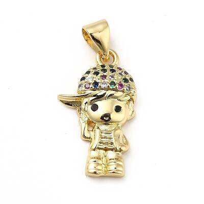 Brass Micro Pave Cubic Zirconia Pendants