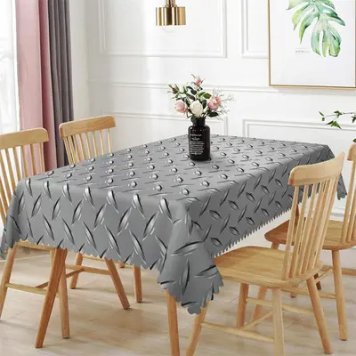 Repeat Pattern Steel Plate Rectangle Tablecloth - Aperturee