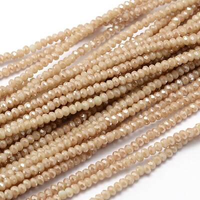 Faceted Rondelle Full Rainbow Plated Electroplate Glass Beads Strands