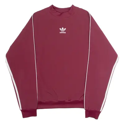 ADIDAS ORIGINALS Mens Sweatshirt Maroon High Neck M