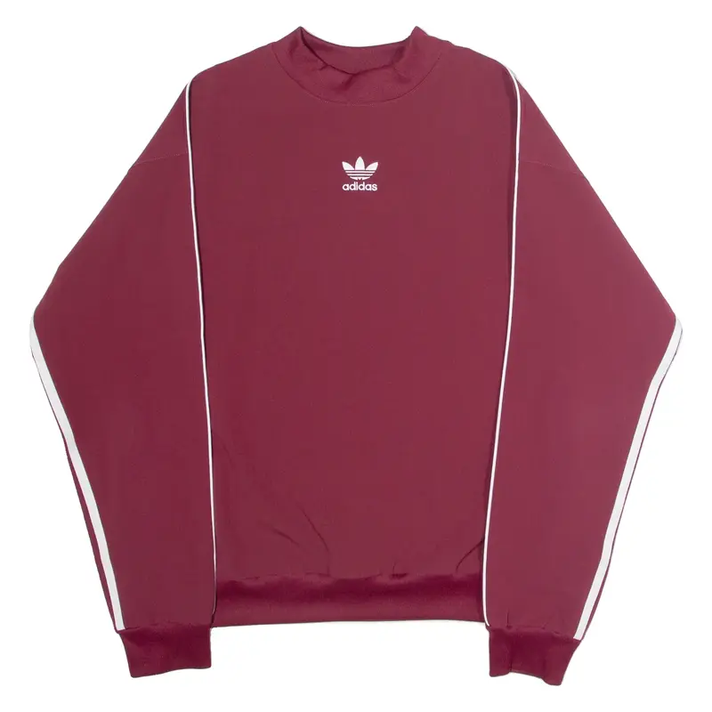 ADIDAS ORIGINALS Mens Sweatshirt Maroon High Neck M