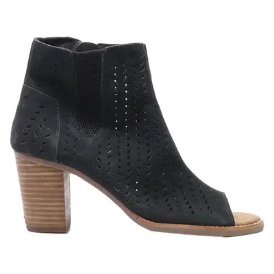 TOMS Block Heels Black Suede Womens UK 6.5