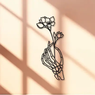 Skull Hand Design Wall Art, Metal Wall Decor, Creative Wall Hanging Decor for Home Living Room Bedroom