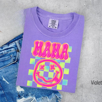 Comfort Colors Neon Mama Checkered Tee Or T-shirt
