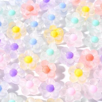 60pcs 6 Colors Transparent Acrylic Beads