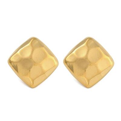 304 Stainless Steel Square Stud Earrings for Women
