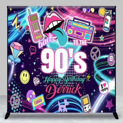 Aperturee Custom Name Back To 90S Disco Music Birthday Backdrop - Aperturee