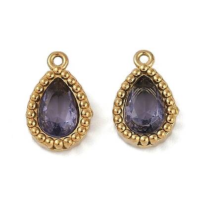 Ion Plating(IP) 304 Stainless Steel Micro Pave Cubic Zirconia Charms