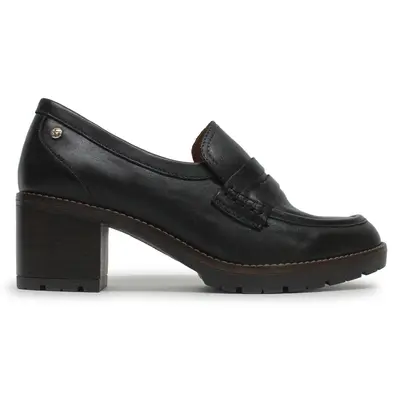 Pikolinos Llanes W7H-3873 Leather Women's Heels Shoes - Black - Size:US 6.5-7 Women