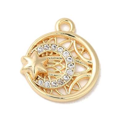Brass Micro Pave Cubic Zirconia Charms