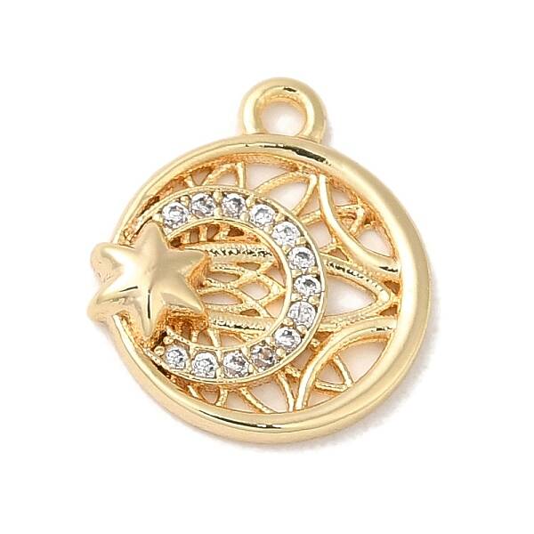 Brass Micro Pave Cubic Zirconia Charms
