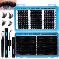 Mixed Length False Eyelashes Kit, 1 Set Natural Look Eyelash Extensions, Self Grafting Curl Eyelashes, Eye Makeup Enhancement...