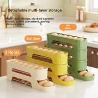 Rolling slide style egg storage box, multi-layer storage and detachable, more convenient and easy to access, refrigerator sid...
