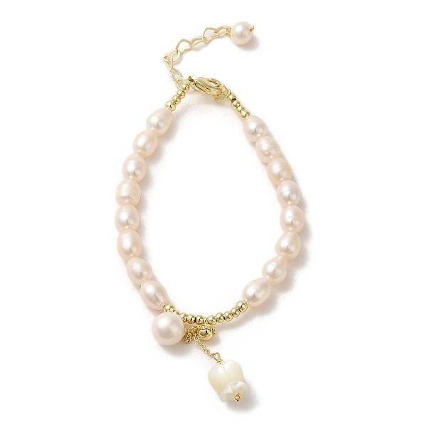 Natural Shell Flower Charm Bracelet