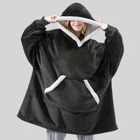 Unisex Hooded Blanket, 350gsm Soft Warm Comfortable Oversized Blanket with Pocket, Portable Wearable Blanket for Home Office ...