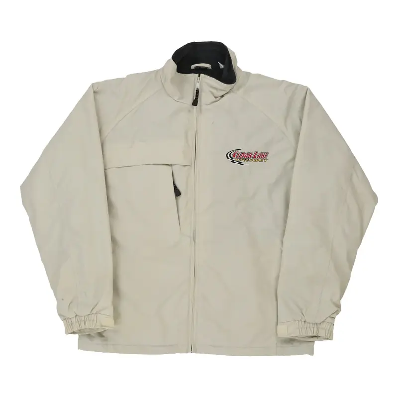 Cedar Lake Speedway Unbranded Nascar Jacket - Large Cream Nylon Blend