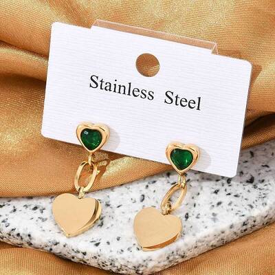 304 Stainless Steel Cubic Zirconia Stud Earrings