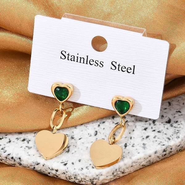 304 Stainless Steel Cubic Zirconia Stud Earrings
