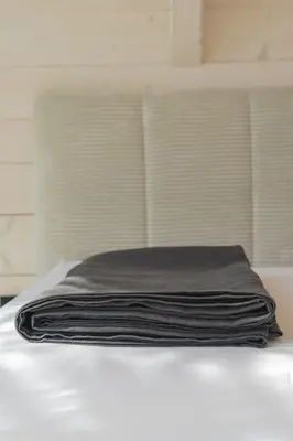 Linen flat sheet in Charcoal | Size: AU King Single