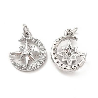 Brass Micro Pave Cubic Zirconia Pendants