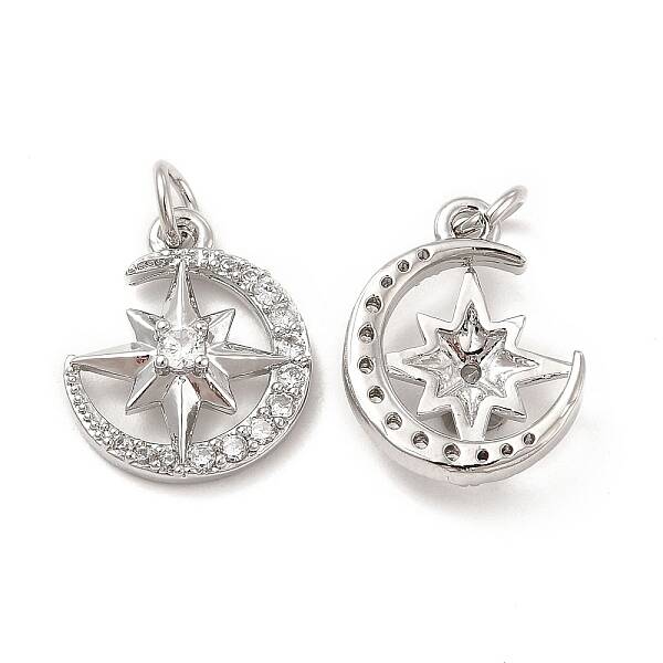 Brass Micro Pave Cubic Zirconia Pendants