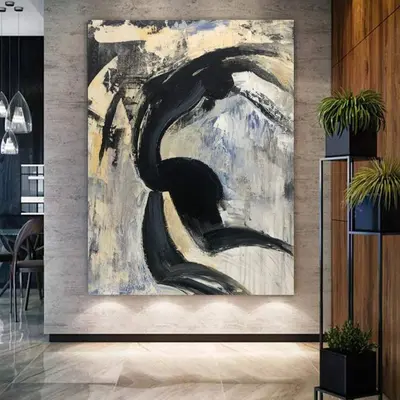 Abstract Nude Painting Large Original Oil Painting On Canvas Black And White Painting Figurative Abstract Acrylic Figurative ...