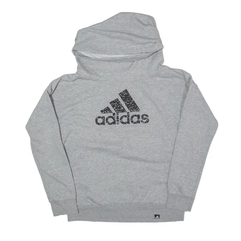 ADIDAS Snood Sweatshirt Grey Roll Neck Womens S