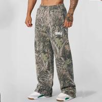 American Streetwear Camo Joggers - Men’s Wide-Leg Loose Fit Casual Running Pants for Gym Workouts & Urban Style