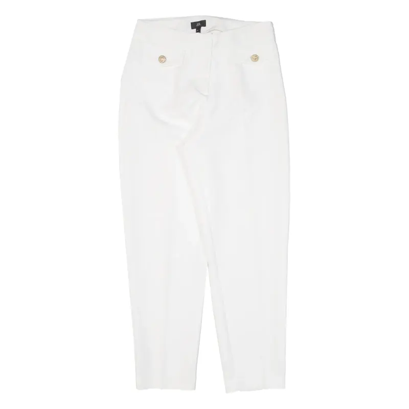 RIVER ISLAND Womens Trousers White Regular Tapered W28 L26