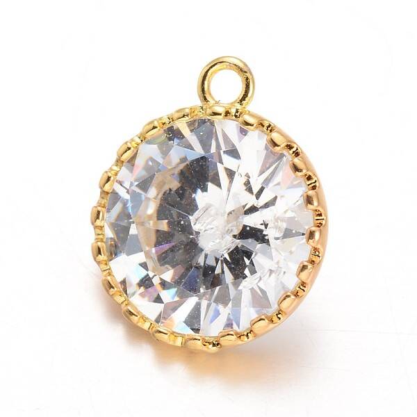 Diamond Brass Cubic Zirconia Pendants