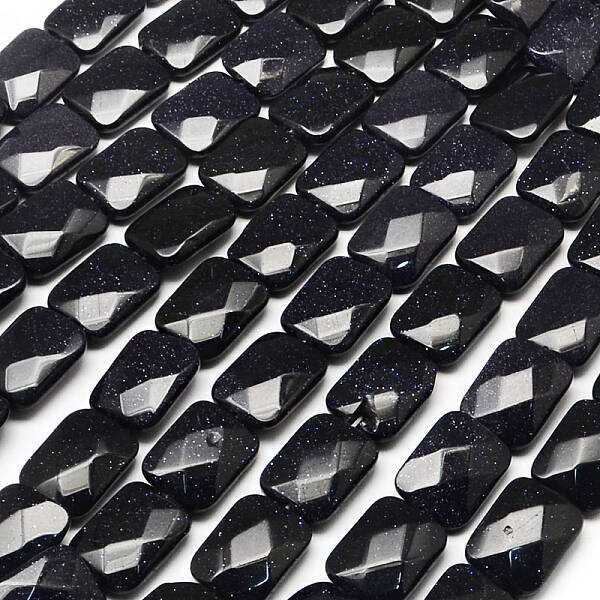 Synthetic Blue Goldstone Beads Strands
