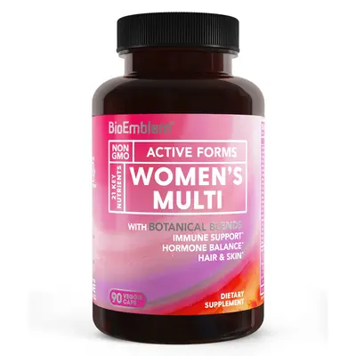 BioEmblem Women's Multivitamin - Complete Daily Multi for Immunity, Energy, Hair, Skin with Vitamin A, B12, B6, D3, Biotin, I...