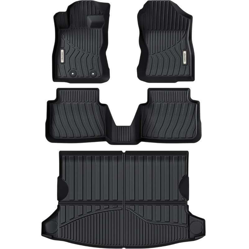OEDRO Floor Mats Liner Set Compatible with 2024-2025 Subaru Crosstrek All-Weather TPE Liners for 1st, 2nd Row & Trunk, Precis...