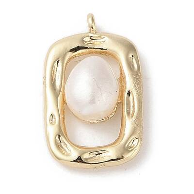 Brass Pendants with Oval Freshwater Pearl
