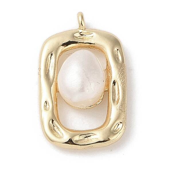 Brass Pendants with Oval Freshwater Pearl