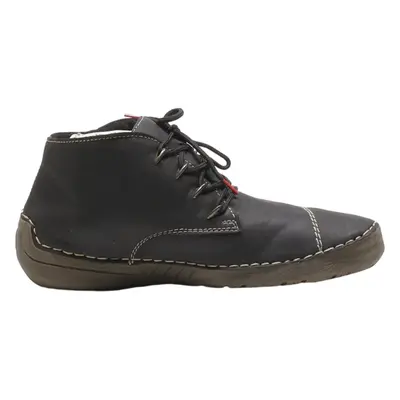 RIEKER Lace-Up Boots Black Leather Womens UK 8