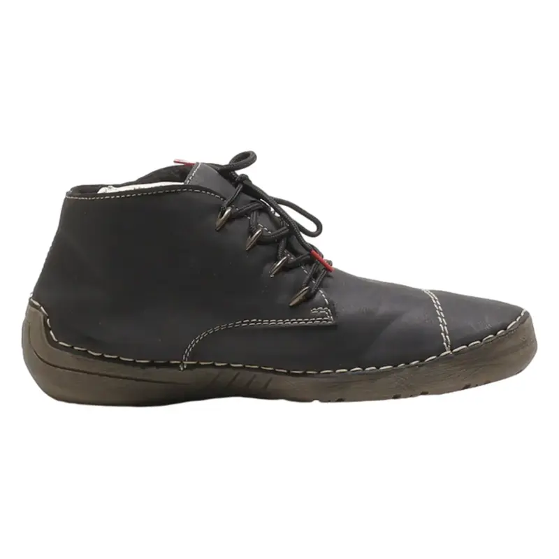 RIEKER Lace-Up Boots Black Leather Womens UK 8