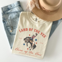 Comfort Colors 4th Of July Vintage Graphic Tee USA Fourth Of July Yee Haw T-shirt Cowboy Tee Western 4th Of July Land Of The ...