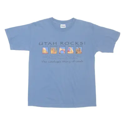 GILDAN Heavyweight Utah Boys T-Shirt Blue L