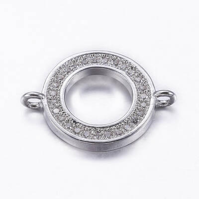 Brass Micro Pave Cubic Zirconia Links
