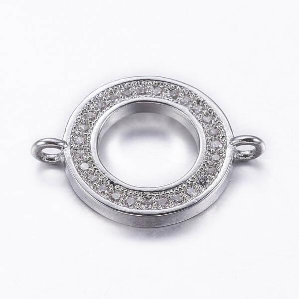Brass Micro Pave Cubic Zirconia Links