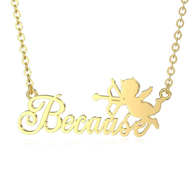 Sterling Silver with Yellow Gold Plated Personalized Classic Name Pendant Necklace