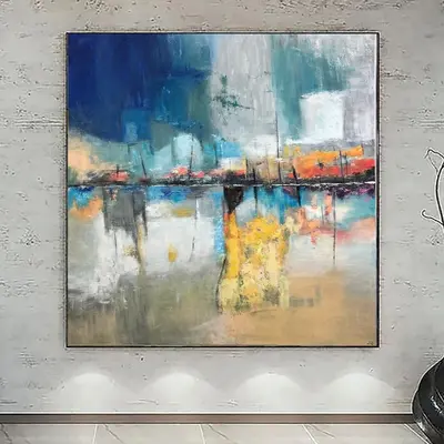 Colorful Abstract Painting Abstract Canvas Art Large Artwork Acrylic Painting Original Oil Office Painting Large Painting Can...